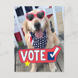 Postal Voto patriótico del perro con recuperación de oro
