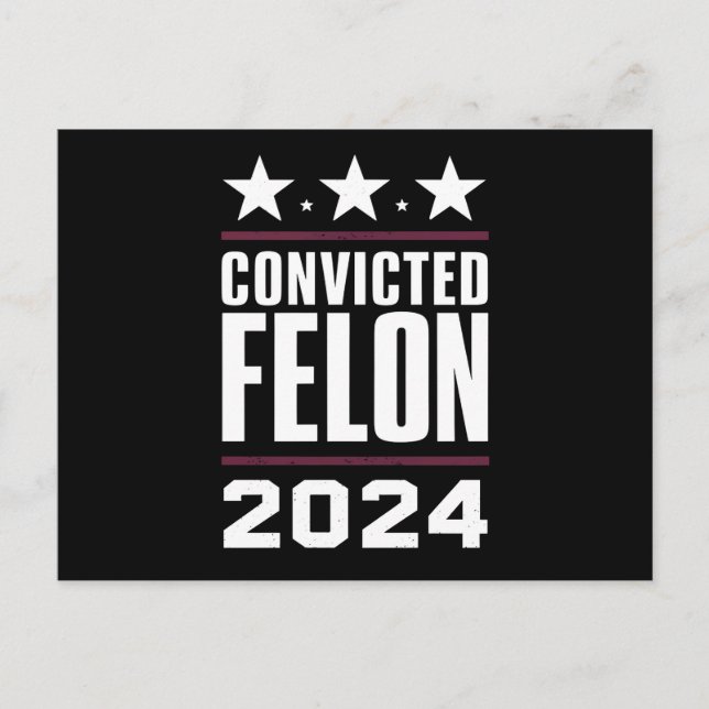Postal Voto por el convicto Felon Pro Trump 2024 (Anverso)