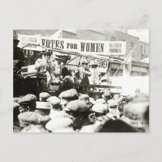 Postal Votos a favor de la mujer, agosto de 1908 (Anverso)