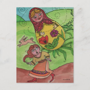 Postal Voy a por ti Matroshka, arte folclórico ucraniano