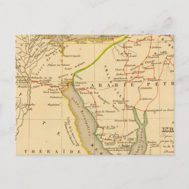 Postal Voyage des Israelites depuis leur sortie d'Egypte (Anverso)