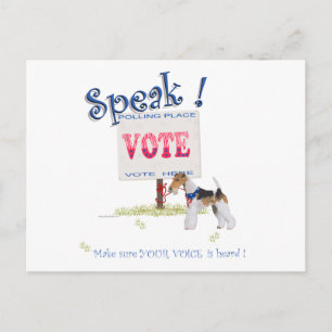 Postal Voz de Votación del Fox Terrier de Alambre