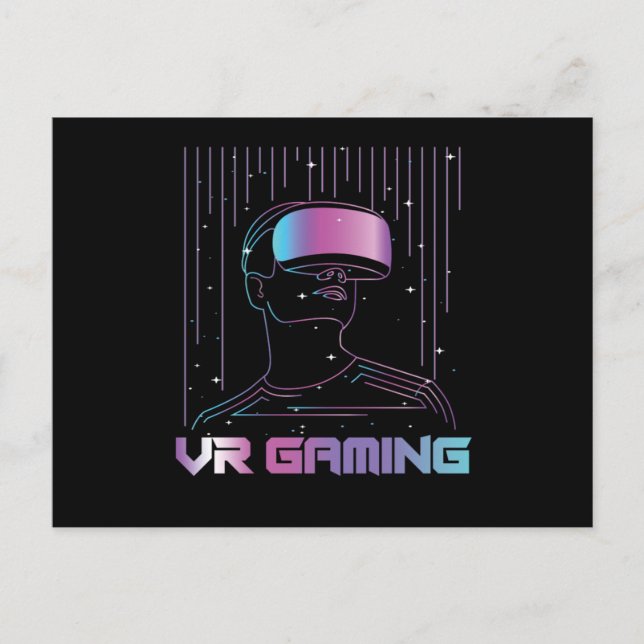 Postal VR Gaming Realidad Virtual Gamer Geek Nerd Gift (Anverso)