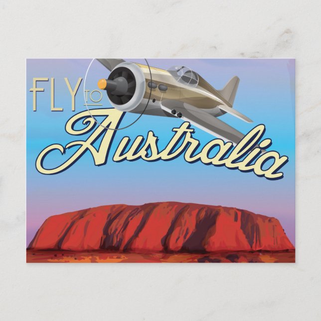 Postal Vuela a Australia (Anverso)