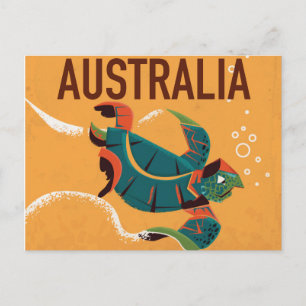 Postal Vuela a Australia Póster de viaje vintage