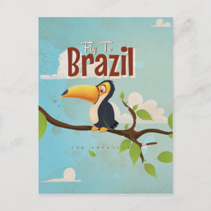 Postal Vuela a Brasil vintage Póster de Vacaciones