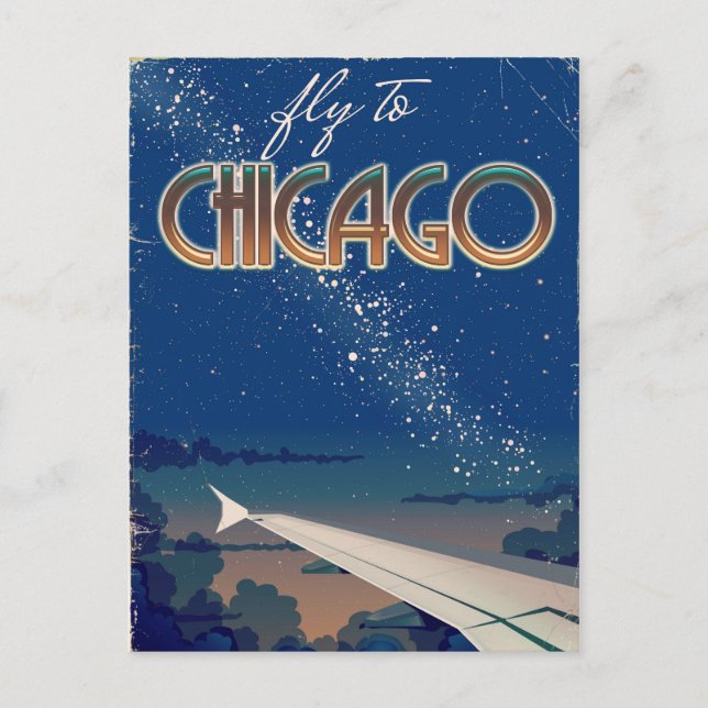 Postal Vuela a Chicago (Anverso)