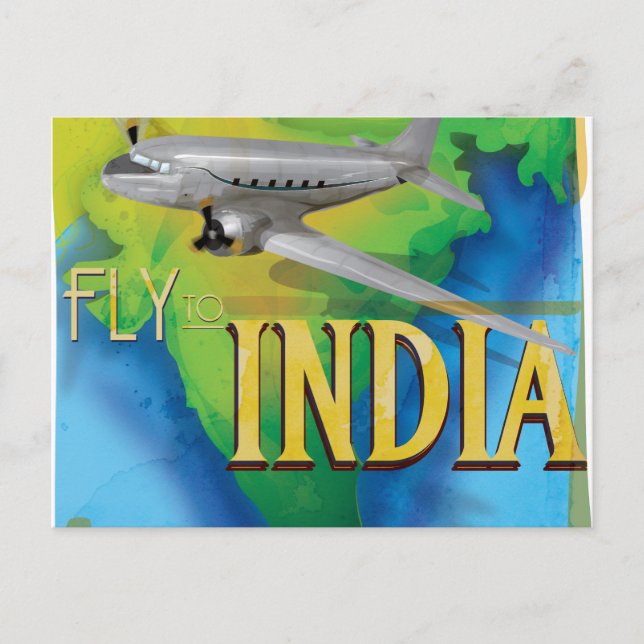 Postal Vuela a la India (Anverso)