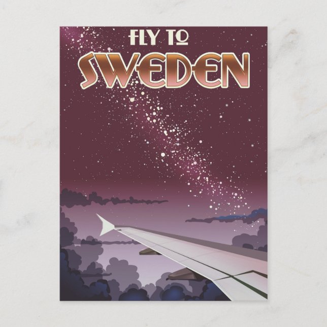 Postal Vuela a Suecia (Anverso)
