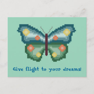 Postal ¡Vuele a sus sueños! Postcarta de mariposa