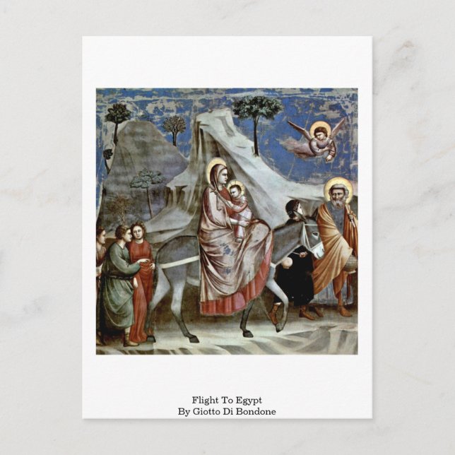 Postal Vuelo A Egipto Por Giotto Di Bondone (Anverso)