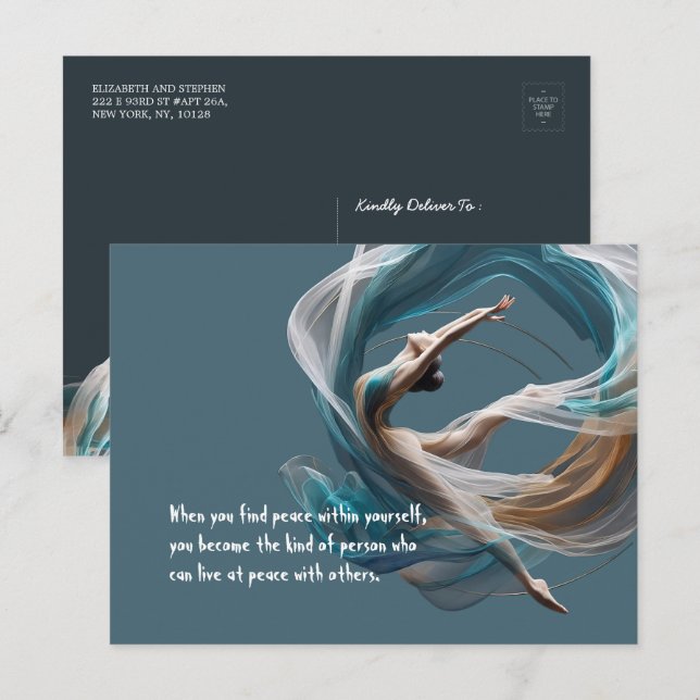 Postal Vuelo aéreo Aire Yoga Instructor Pilates Fitness (Anverso / Reverso)