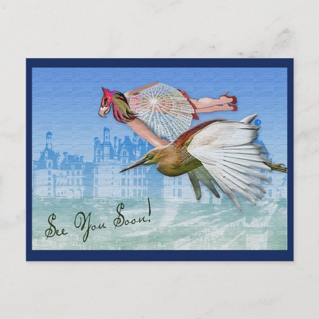 Postal Vuelo bizarro - Regresando de vacaciones (Anverso)