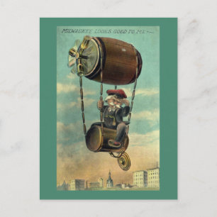 Postal Vuelo con ayuda de cerveza sobre Milwaukee
