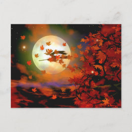 Postal Vuelo de brujas de Halloween