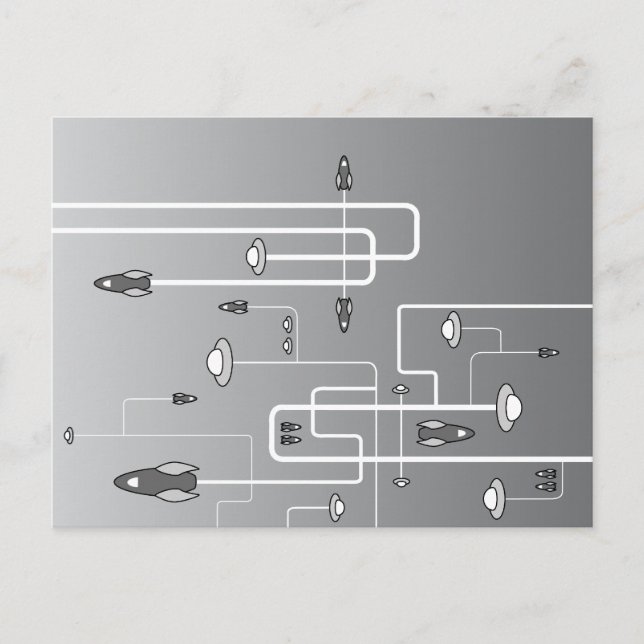 Postal Vuelo de espacio retro (Anverso)