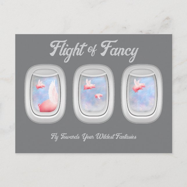 Postal Vuelo de la ventana P del avión de Fancy-Pigs Vola (Anverso)
