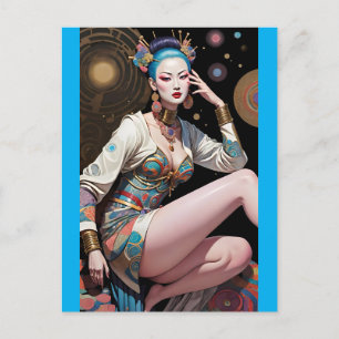 Postal Vuelo de Sueño Asiático - Arte Ken Gage