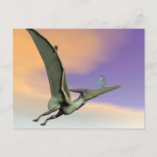 Postal Vuelo del dinosaurio de Pteranodon - 3D rinden (Anverso)