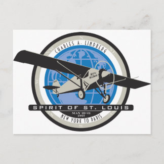 Postal Vuelo histórico de Charles Linberg