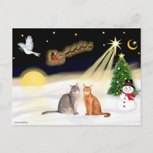 Postal Vuelo nocturno - Dos gatos abismos
