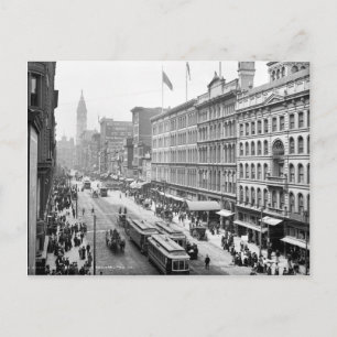 Postal Vuelta de la escena de la calle del siglo,