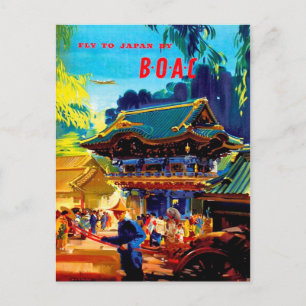 Postal VUELTA Vintage A JAPÓN POR B.O.A.C. Frank Wootton