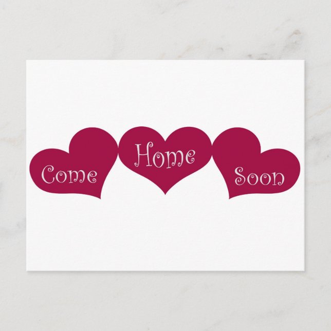 Postal Vuelve pronto a casa (Anverso)