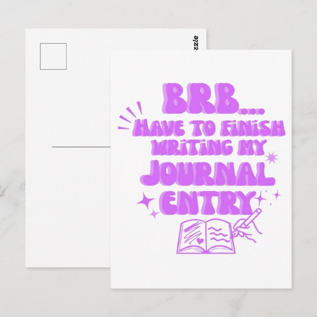 Postal Vuelvo enseguida, tengo que terminar de escribir m (Anverso / Reverso)