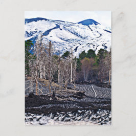 Postal Vulcano Etna en la isla de Sicilia