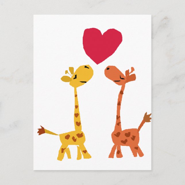 Postal VW - Personalizado de amor divertida Giraffe (Anverso)