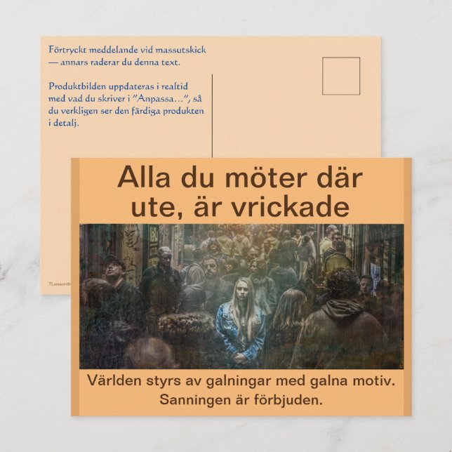 Postal Vykort — Alla är vrickade (Anverso / Reverso)