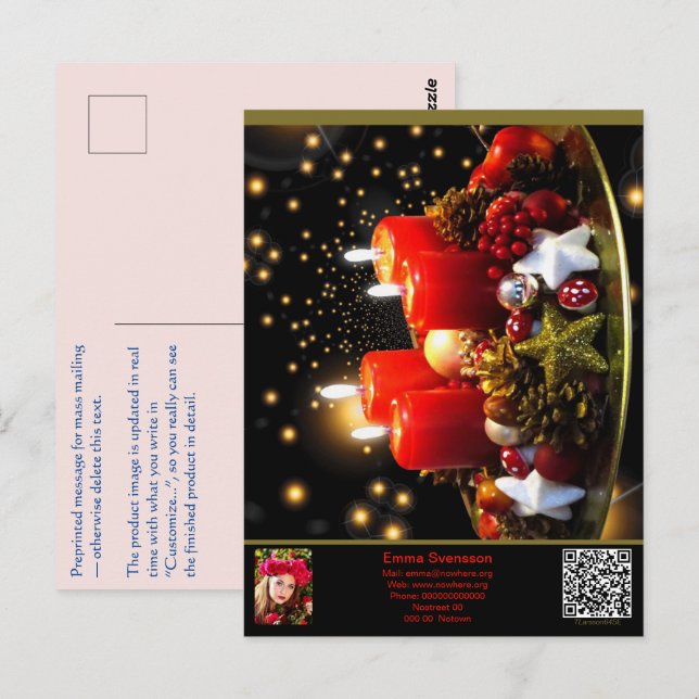 Postal Vykort — Connect, Christmas (Anverso / Reverso)
