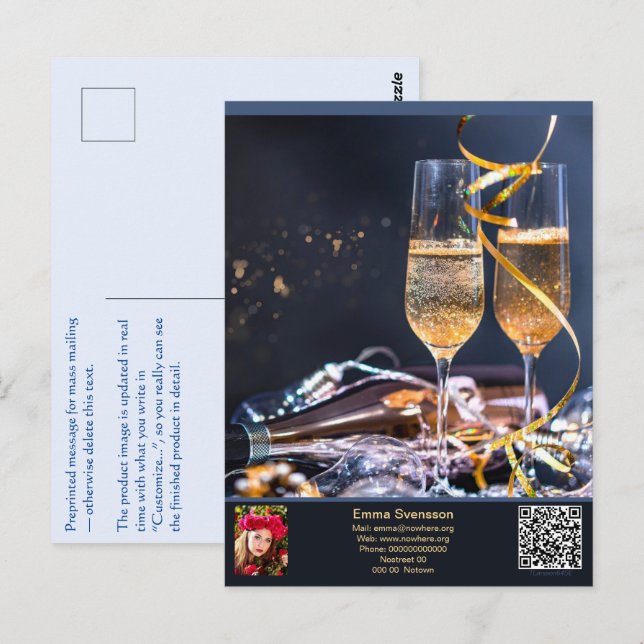 Postal Vykort — Connect, Party (Anverso / Reverso)