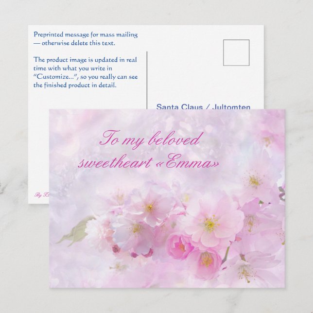 Postal Vykort — Romance (Anverso / Reverso)