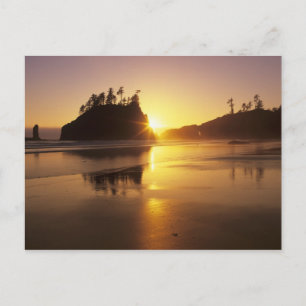 Postal WA, Olympic NP, Second Beach al atardecer