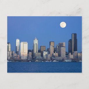 Postal WA, Seattle, el perfil de Seattle y Elliott Bay 2