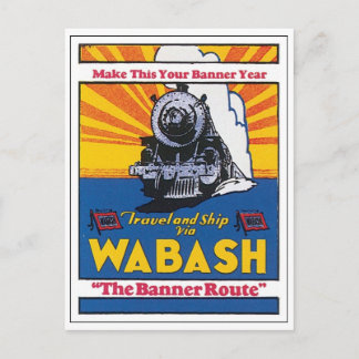 Postal Wabash El Poster del ferrocarril de la ruta de la