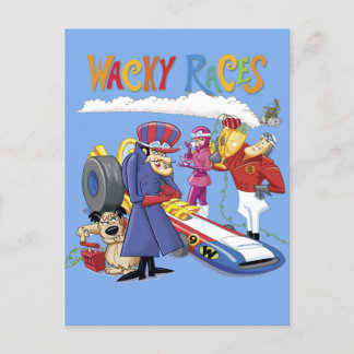 Postal Wacky Races 60s 70s 90s 80s Cartoon Scifi Retro