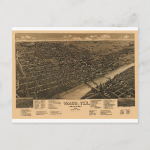Postal Waco Texas en 1886