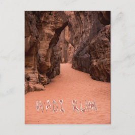 Postal Wadi Rum, desierto rojo en Jordania