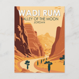 Postal Wadi Rum Jordan Viaje Arte Vintage