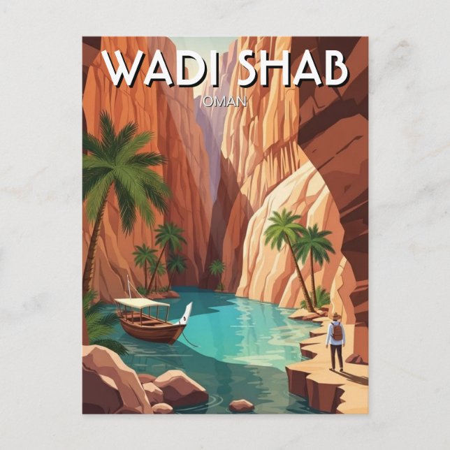 Postal Wadi Shab Viajes a Omán (Anverso)