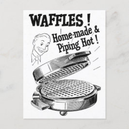 Postal Waffle Iron publicidad vintage con ilustracion