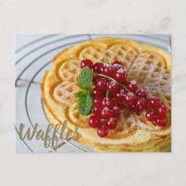 Postal Waffles caseros con grosellas para diente dulce
