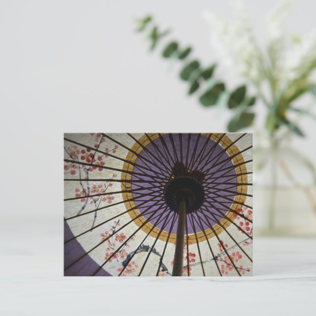 Postal Wagasa (paraguas tradicional japonés) (Anverso de pie)