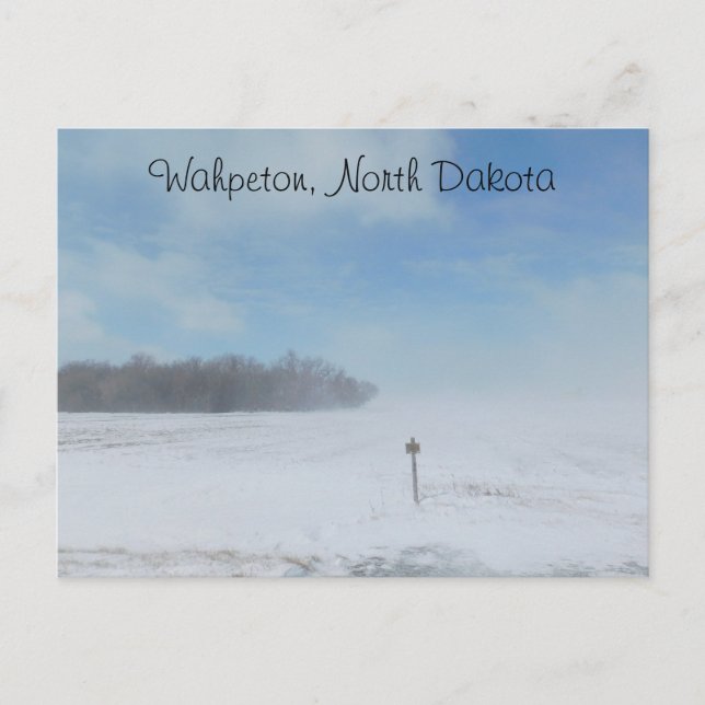 Postal Wahpeton, la nieve de Dakota del Norte (Anverso)
