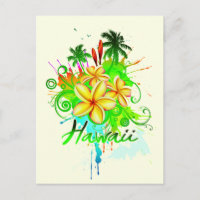 Waii Splash Plumeria Flores Palmeras Swirls