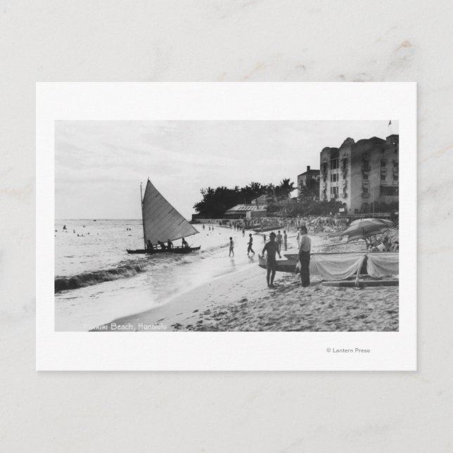 Postal Waikiki Beach and Boats Honolulu (Anverso)
