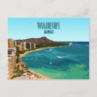 Waikiki Beach Honolulu Oahu Hawaii Vintage